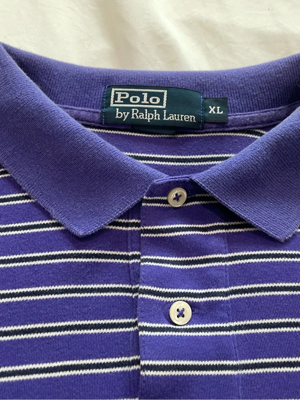 Ralph Lauren Men’s Purple Striped Polo Shirt XL